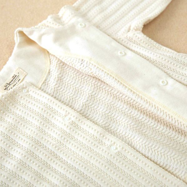 オーガニックコットン ベビー【手編みモチーフ】レーシーニットカーディガン