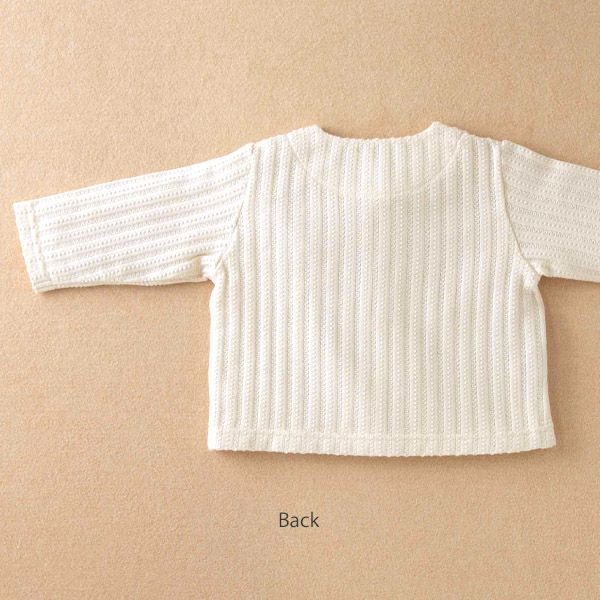 オーガニックコットン ベビー【手編みモチーフ】レーシーニットカーディガン