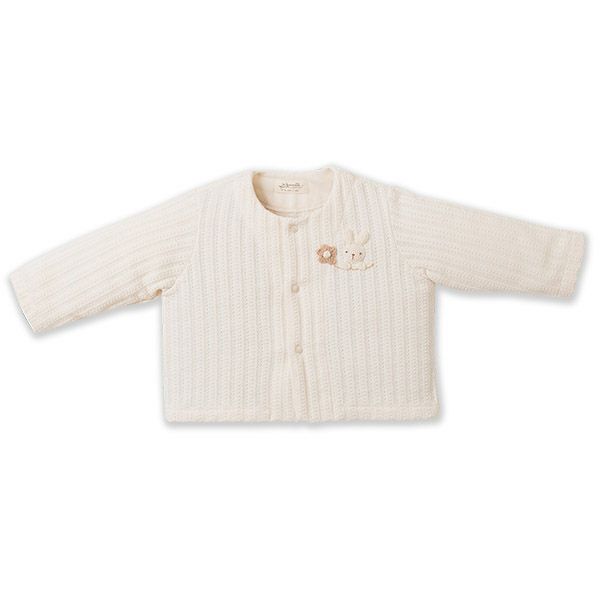 オーガニックコットン ベビー【手編みモチーフ】レーシーニットカーディガン