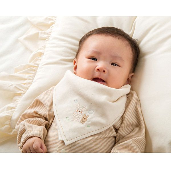 オーガニックコットン ベビー【ママだっこ】ガーゼスタイハンカチ