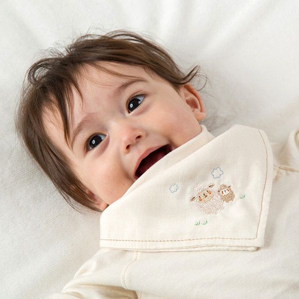 オーガニックコットン ベビー【ママだっこ】ガーゼスタイハンカチ