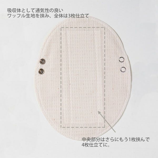 オーガニックコットン 羽つきパッド 夜用 L