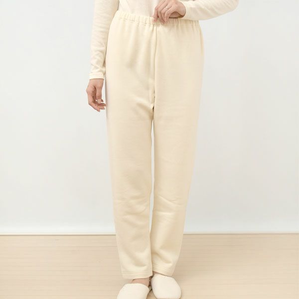 オーガニックコットン 裏起毛あったかストレートパンツ