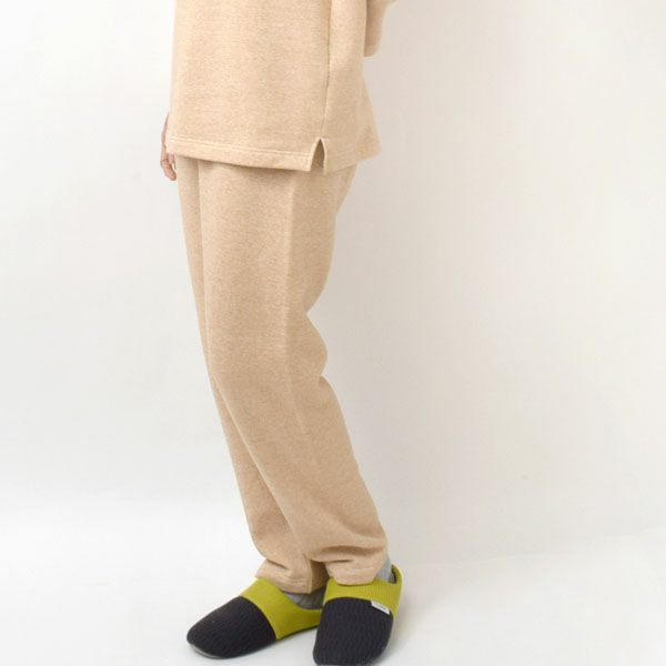 オーガニックコットン 裏起毛あったかストレートパンツ