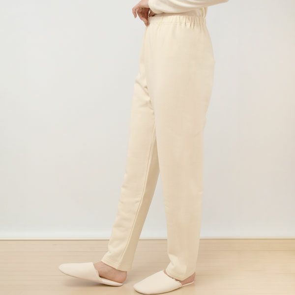 オーガニックコットン 裏起毛あったかストレートパンツ