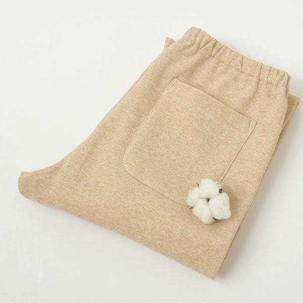 オーガニックコットン 裏起毛あったかストレートパンツ