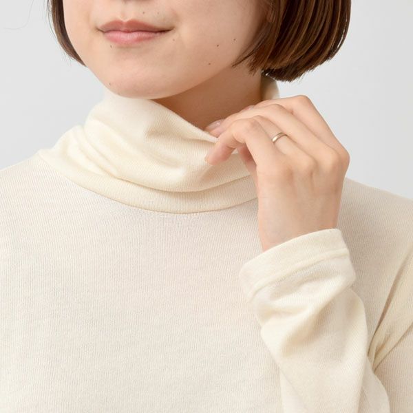 オーガニックコットン ガーゼ天竺ニットタートルネック