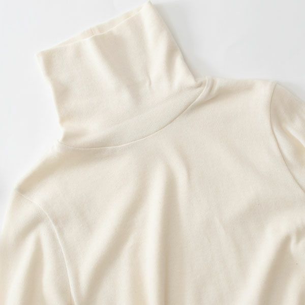オーガニックコットン ガーゼ天竺ニットタートルネック