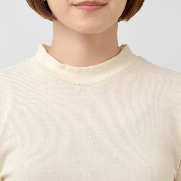 オーガニックコットン ガーゼ天竺ニットハイネック