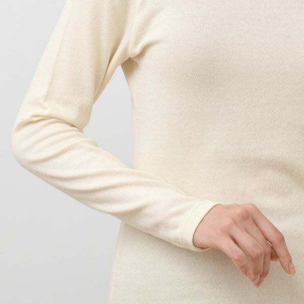 オーガニックコットン ガーゼ天竺ニットハイネック