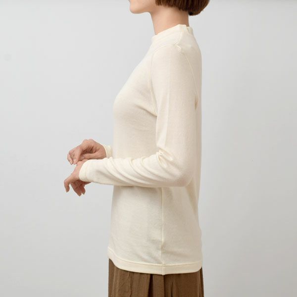 オーガニックコットン ガーゼ天竺ニットハイネック