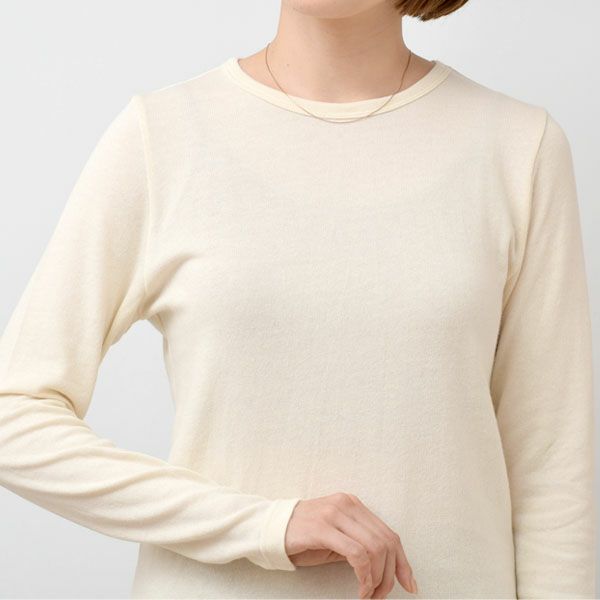 オーガニックコットン ガーゼ天竺ニットクルーネック