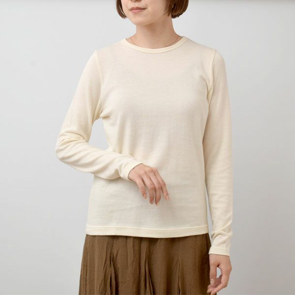 オーガニックコットン ガーゼ天竺ニットクルーネック