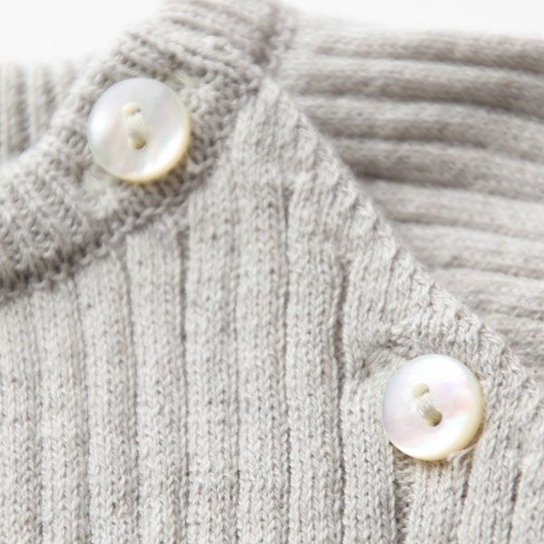 オーガニックコットン ベビーラグランリブニット