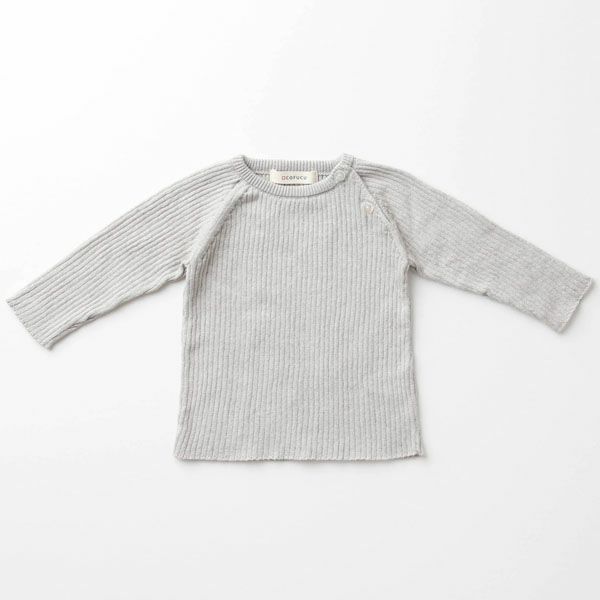 オーガニックコットン ベビーラグランリブニット