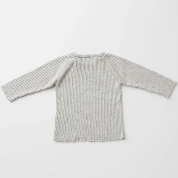 オーガニックコットン ベビーラグランリブニット
