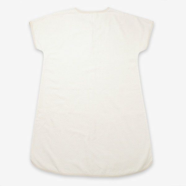 オーガニックコットン レディース 格子柄パイルバスローブ ナチュラル