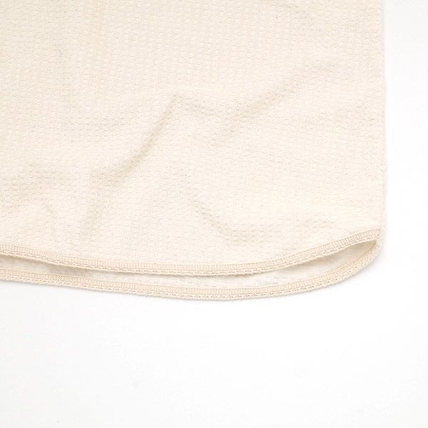 オーガニックコットン レディース 格子柄パイルバスローブ ナチュラル