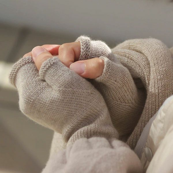 オーガニックコットン&カシミヤ レディース アームウォーマー