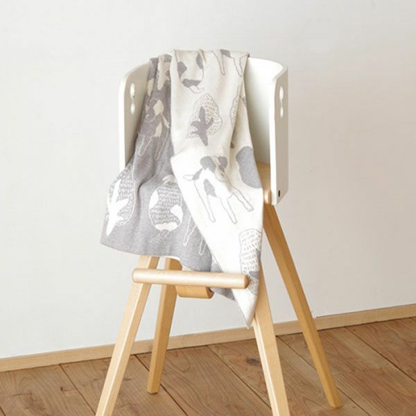 オーガニックコットン いぬ柄アフガン