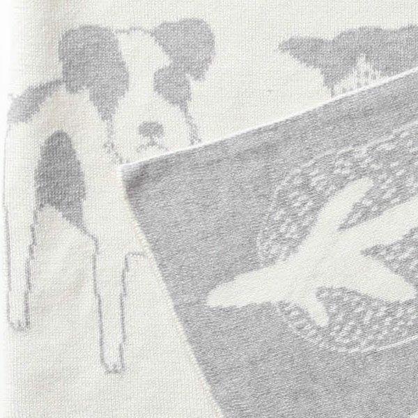 オーガニックコットン いぬ柄アフガン