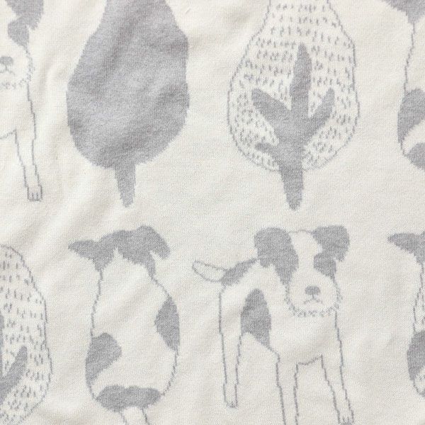 オーガニックコットン いぬ柄アフガン