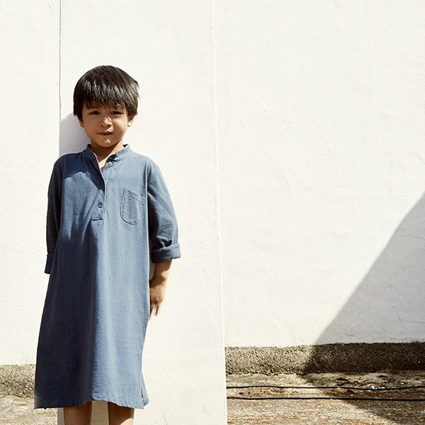 【SALE／40%OFF】オーガニックコットン キッズ ロングビーチシャツ(長袖)