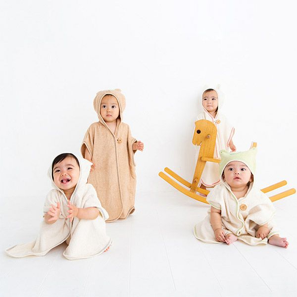 オーガニックコットン ベビー バスポンチョ
