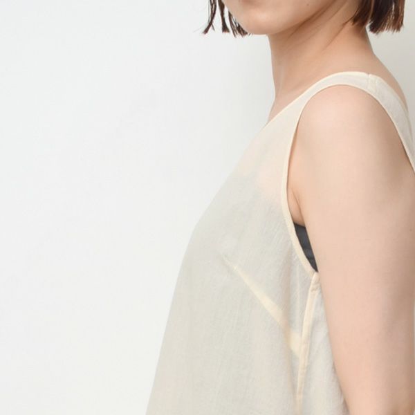 オーガニックコットン ちりめん タンクトップ ナチュラル M