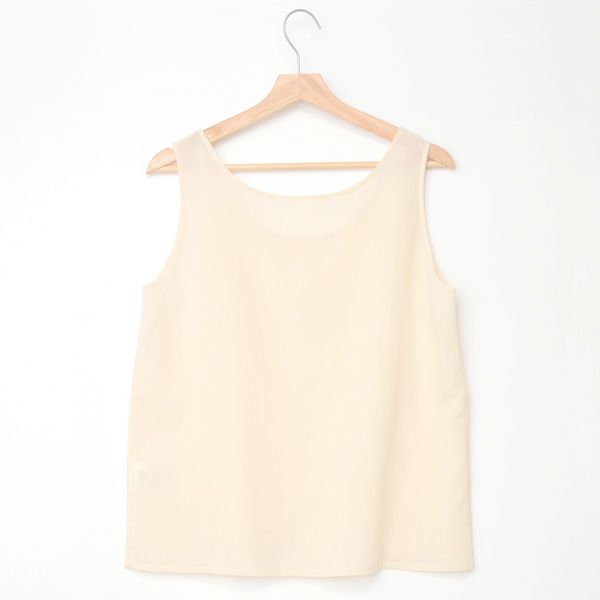 オーガニックコットン ちりめん タンクトップ ナチュラル M
