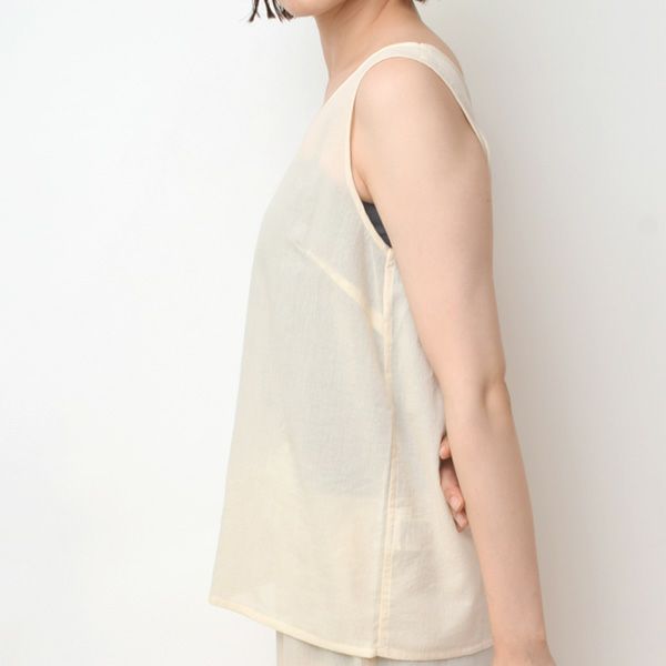 オーガニックコットン ちりめん タンクトップ ナチュラル M