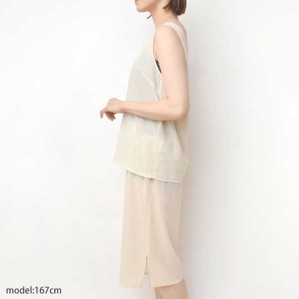 オーガニックコットン ちりめん タンクトップ ナチュラル M