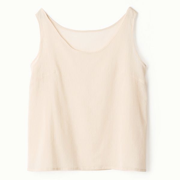 オーガニックコットン ちりめん タンクトップ ナチュラル M