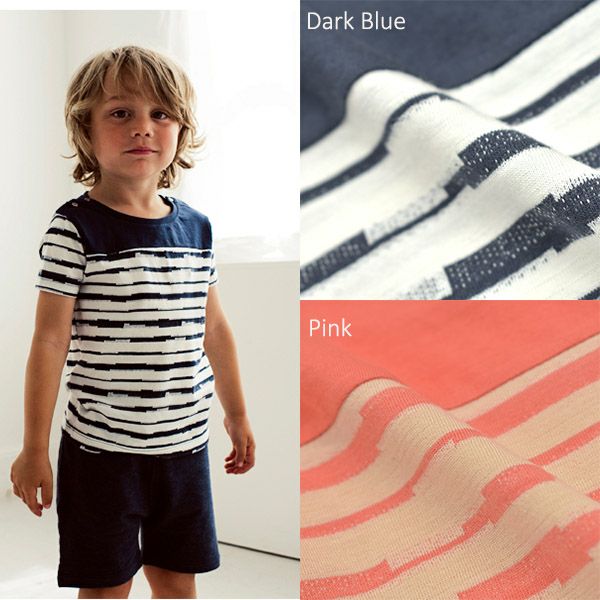 【SALE／40%OFF】オーガニックコットン ベビー 肩ボタン付きシャツ Syd（半袖）