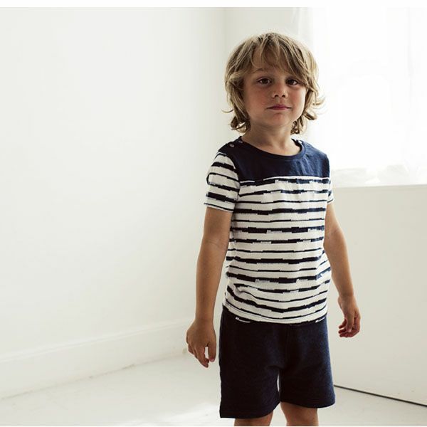 【SALE／40%OFF】オーガニックコットン ベビー 肩ボタン付きシャツ Syd（半袖）