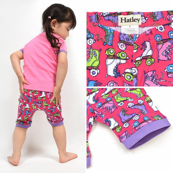 【SALE／40%OFF】オーガニックコットン キッズ パジャマ（半袖） Roller Girl