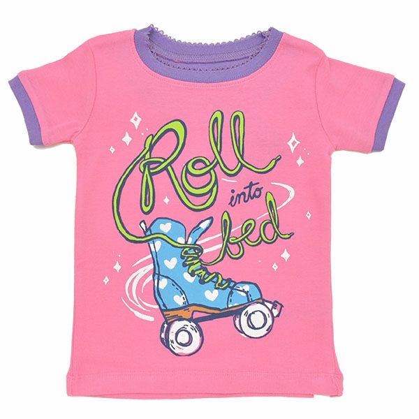 【SALE／40%OFF】オーガニックコットン キッズ パジャマ（半袖） Roller Girl