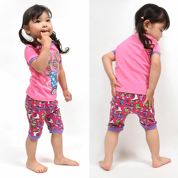 【SALE／40%OFF】オーガニックコットン キッズ パジャマ（半袖） Roller Girl