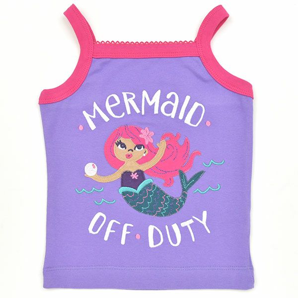 【SALE／40%OFF】オーガニックコットン キッズ アップリケパジャマ（キャミソール） Mermaid