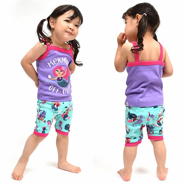 【SALE／40%OFF】オーガニックコットン キッズ アップリケパジャマ（キャミソール） Mermaid