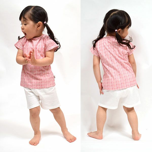 【SALE／50%OFF】オーガニックコットン キッズフレンチスリーブシャツ Spigata