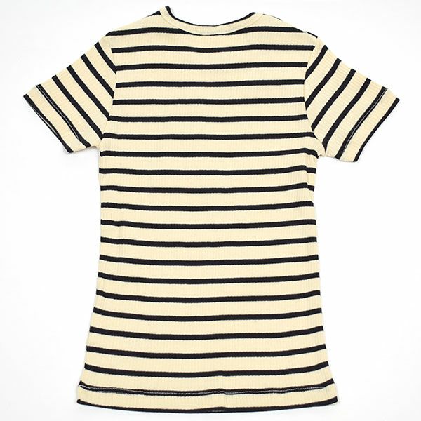 【SALE／40%OFF】オーガニックコットン キッズ リブストライプクルーネックT（半袖）