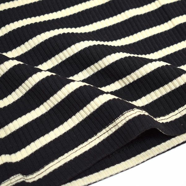 【SALE／40%OFF】オーガニックコットン キッズ リブストライプクルーネックT（半袖）