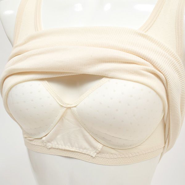 オーガニックコットン カップ付きテレコタンクトップ