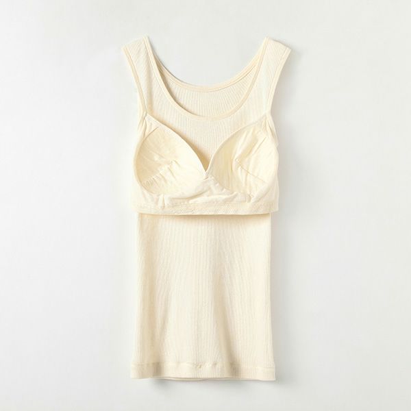 オーガニックコットン カップ付きテレコタンクトップ