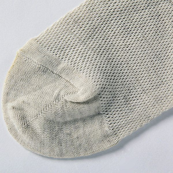 オーガニックコットン＆リネン アンクルソックス グレー 22-24