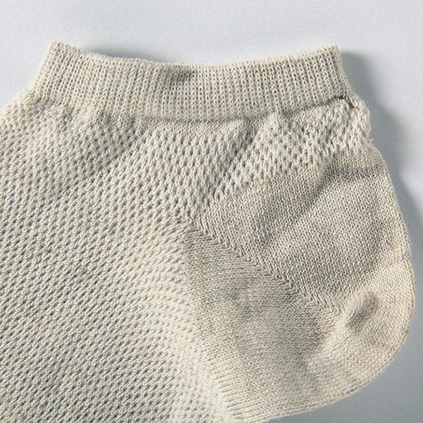 オーガニックコットン＆リネン アンクルソックス グレー 22-24