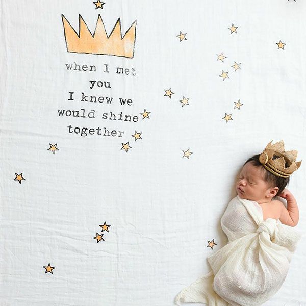 オーガニックコットン モスリンスワドルScarf Crown