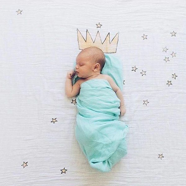 オーガニックコットン モスリンスワドルScarf Crown