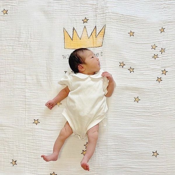 オーガニックコットン モスリンスワドルScarf Crown